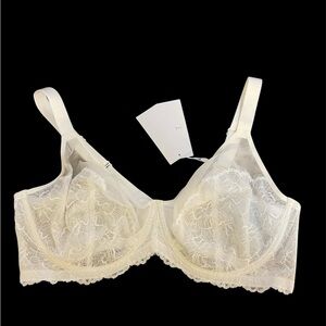 HSIA white bra lace adjustable straps 42DDD NWT
